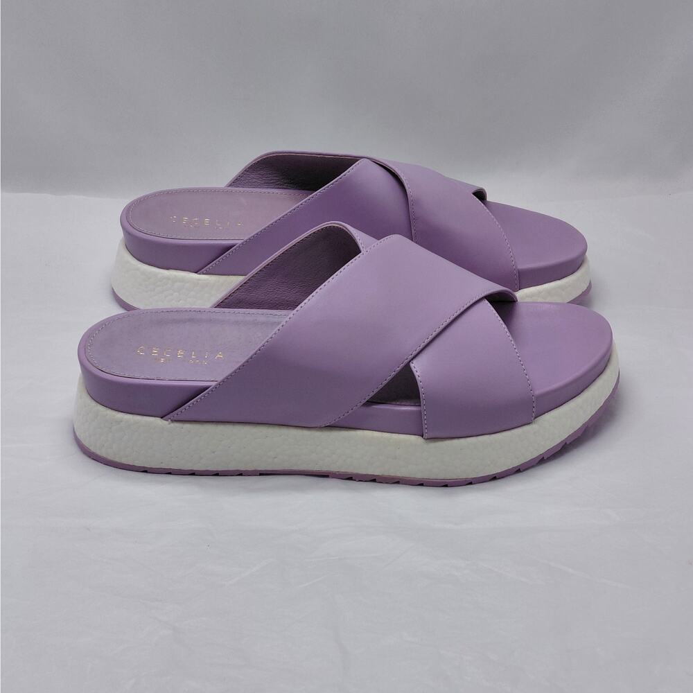 Cecelia New York Womens Slide Sandals Sz 10 Purple Platform Summer Chic Vacation - Picture 4 of 12